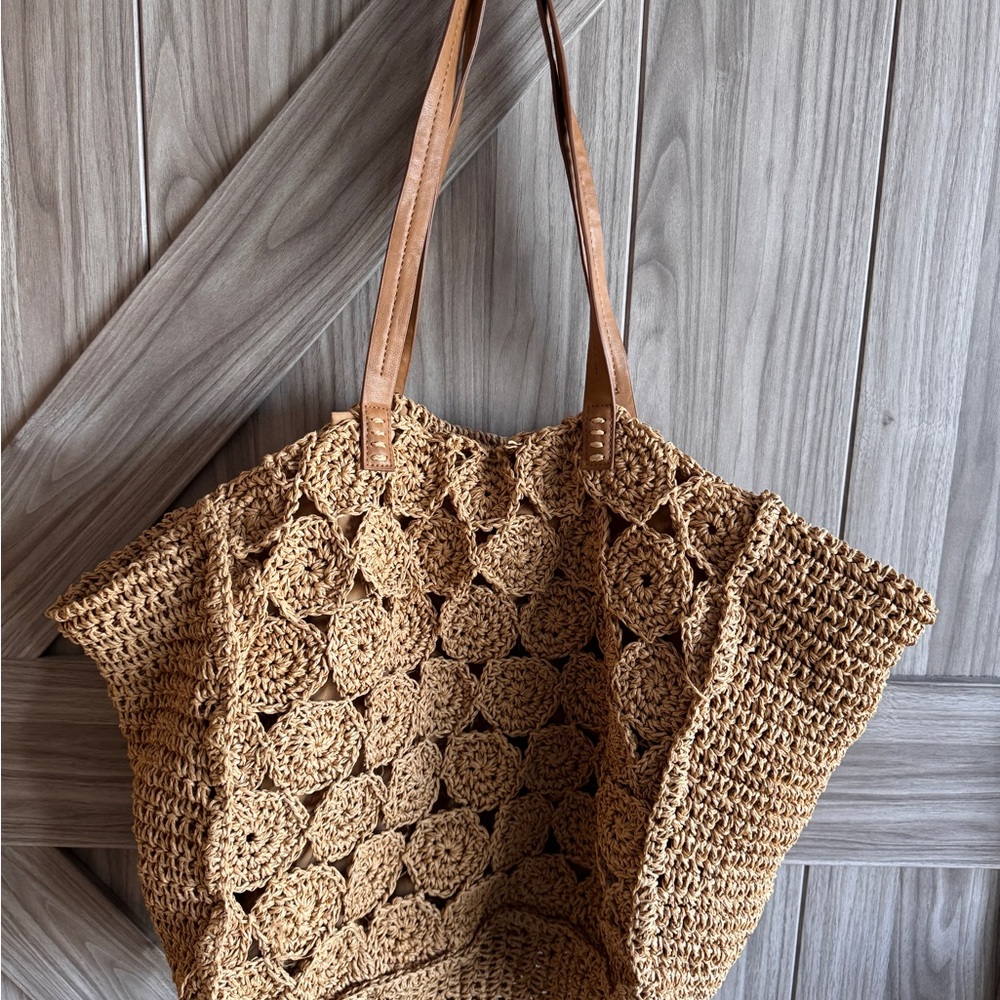 Handcrafted Crochet Tote Bag - Brown